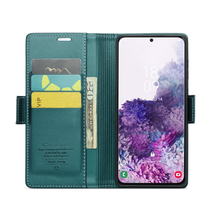 For Samsung Galaxy S20 CaseMe 023 Butterfly Buckle Litchi Texture RFID Anti-theft Leather Phone Case(Pearly Blue) - Galaxy Phone Cases by CaseMe | Online Shopping South Africa | PMC Jewellery | Buy Now Pay Later Mobicred