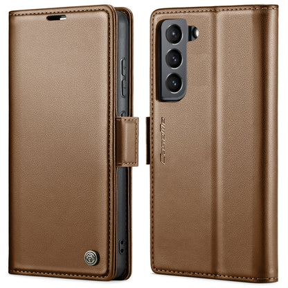 For Samsung Galaxy S22+ 5G CaseMe 023 Butterfly Buckle Litchi Texture RFID Anti-theft Leather Phone Case(Brown) - Galaxy S22+ 5G Cases by CaseMe | Online Shopping South Africa | PMC Jewellery | Buy Now Pay Later Mobicred