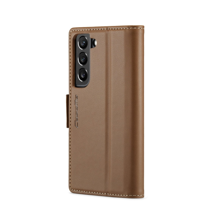 For Samsung Galaxy S22+ 5G CaseMe 023 Butterfly Buckle Litchi Texture RFID Anti-theft Leather Phone Case(Brown) - Galaxy S22+ 5G Cases by CaseMe | Online Shopping South Africa | PMC Jewellery | Buy Now Pay Later Mobicred