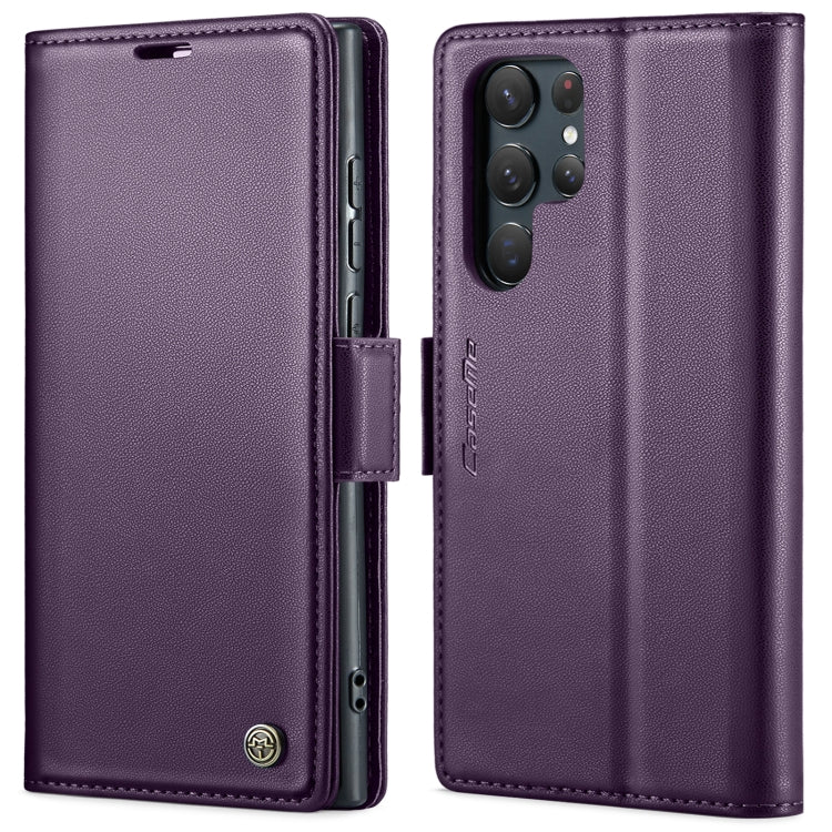 For Samsung Galaxy S22 Ultra 5G CaseMe 023 Butterfly Buckle Litchi Texture RFID Anti-theft Leather Phone Case(Pearly Purple) - Galaxy S22 Ultra 5G Cases by CaseMe | Online Shopping South Africa | PMC Jewellery | Buy Now Pay Later Mobicred