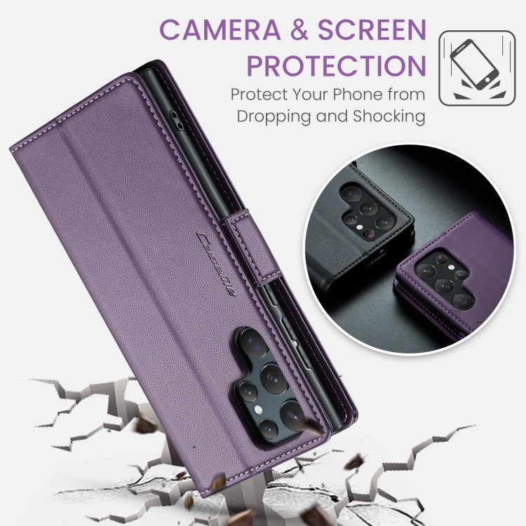 For Samsung Galaxy S22 Ultra 5G CaseMe 023 Butterfly Buckle Litchi Texture RFID Anti-theft Leather Phone Case(Pearly Purple) - Galaxy S22 Ultra 5G Cases by CaseMe | Online Shopping South Africa | PMC Jewellery | Buy Now Pay Later Mobicred