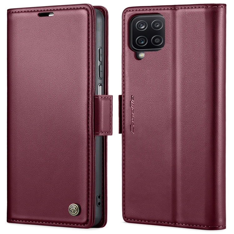 For Samsung Galaxy A12 5G CaseMe 023 Butterfly Buckle Litchi Texture RFID Anti-theft Leather Phone Case(Wine Red) - Galaxy Phone Cases by CaseMe | Online Shopping South Africa | PMC Jewellery | Buy Now Pay Later Mobicred