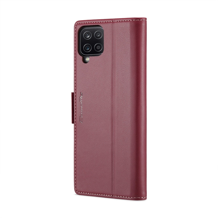 For Samsung Galaxy A12 5G CaseMe 023 Butterfly Buckle Litchi Texture RFID Anti-theft Leather Phone Case(Wine Red) - Galaxy Phone Cases by CaseMe | Online Shopping South Africa | PMC Jewellery | Buy Now Pay Later Mobicred