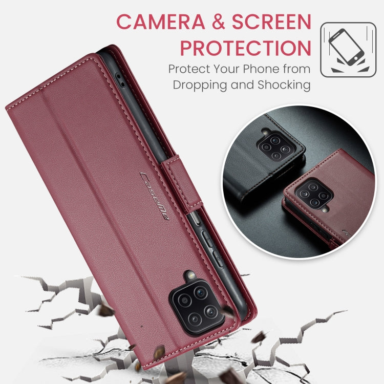 For Samsung Galaxy A12 5G CaseMe 023 Butterfly Buckle Litchi Texture RFID Anti-theft Leather Phone Case(Wine Red) - Galaxy Phone Cases by CaseMe | Online Shopping South Africa | PMC Jewellery | Buy Now Pay Later Mobicred