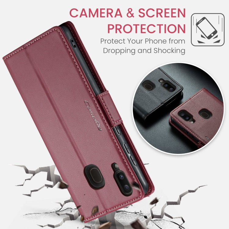 For Samsung Galaxy A40 CaseMe 023 Butterfly Buckle Litchi Texture RFID Anti-theft Leather Phone Case(Wine Red) - Galaxy Phone Cases by CaseMe | Online Shopping South Africa | PMC Jewellery | Buy Now Pay Later Mobicred