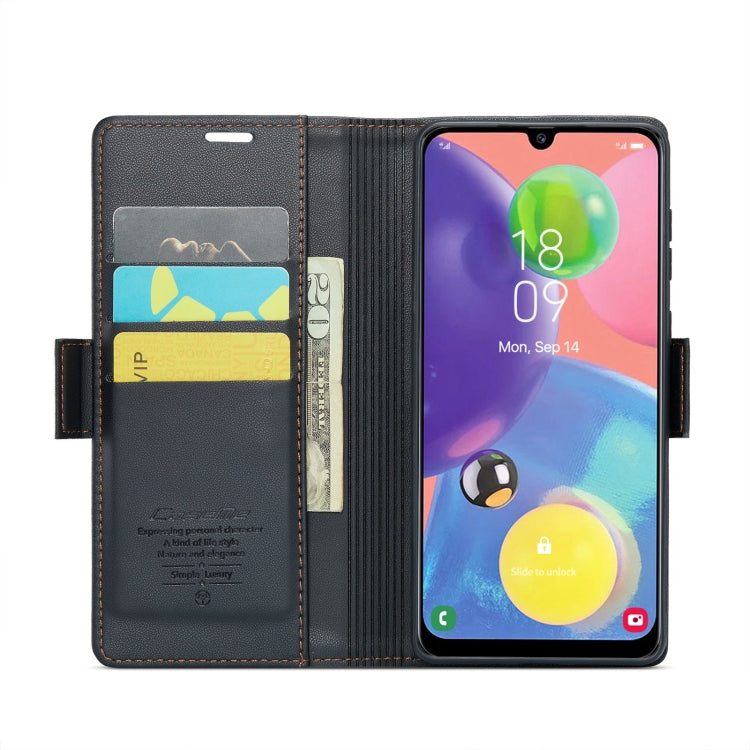 For Samsung Galaxy A70/A70s CaseMe 023 Butterfly Buckle Litchi Texture RFID Anti-theft Leather Phone Case(Black) - Galaxy Phone Cases by CaseMe | Online Shopping South Africa | PMC Jewellery | Buy Now Pay Later Mobicred