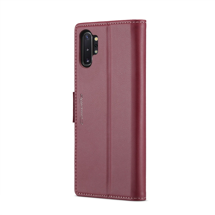 For Samsung Galaxy Note10+ CaseMe 023 Butterfly Buckle Litchi Texture RFID Anti-theft Leather Phone Case(Wine Red) - Galaxy Phone Cases by CaseMe | Online Shopping South Africa | PMC Jewellery | Buy Now Pay Later Mobicred