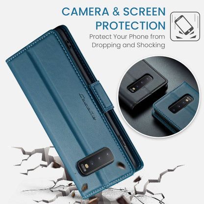 For Samsung Galaxy S10 CaseMe 023 Butterfly Buckle Litchi Texture RFID Anti-theft Leather Phone Case(Blue) - Galaxy Phone Cases by CaseMe | Online Shopping South Africa | PMC Jewellery | Buy Now Pay Later Mobicred