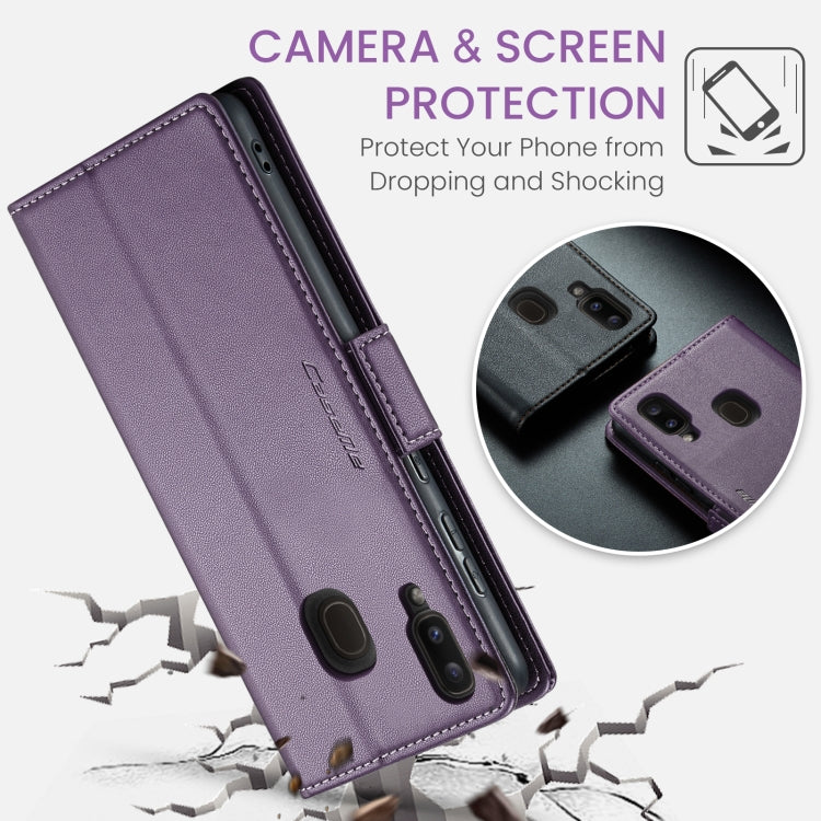 For Samsung Galaxy A20/A30/M10s CaseMe 023 Butterfly Buckle Litchi Texture RFID Anti-theft Leather Phone Case(Pearly Purple) - Galaxy Phone Cases by CaseMe | Online Shopping South Africa | PMC Jewellery | Buy Now Pay Later Mobicred