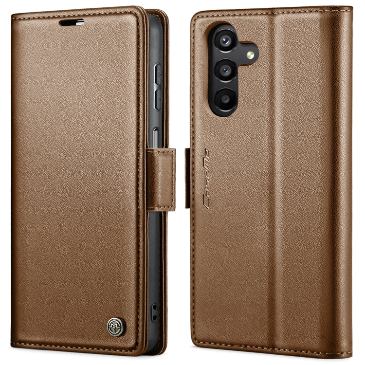 For Samsung Galaxy A24 4G CaseMe 023 Butterfly Buckle Litchi Texture RFID Anti-theft Leather Phone Case(Brown) - Galaxy Phone Cases by CaseMe | Online Shopping South Africa | PMC Jewellery | Buy Now Pay Later Mobicred