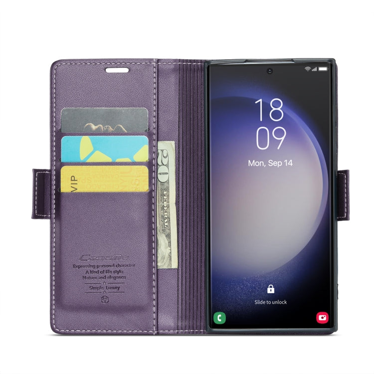 For Samsung Galaxy S24 Ultra CaseMe 023 Butterfly Buckle Litchi Texture RFID Anti-theft Leather Phone Case(Pearly Purple) - Galaxy S24 Ultra 5G Cases by CaseMe | Online Shopping South Africa | PMC Jewellery