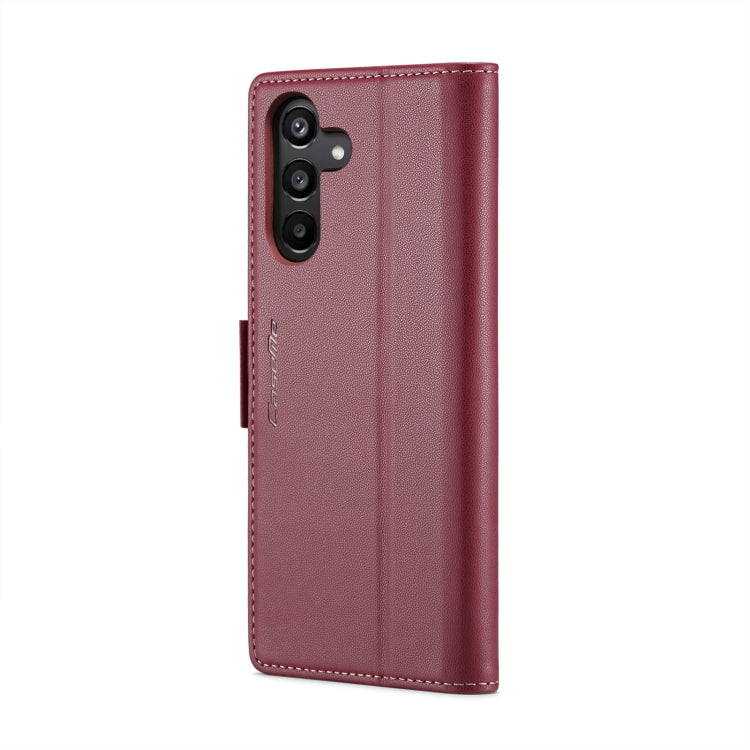 For Samsung Galaxy A15 4G/5G CaseMe 023 Butterfly Buckle Litchi Texture RFID Anti-theft Leather Phone Case(Wine Red) - Galaxy Phone Cases by CaseMe | Online Shopping South Africa | PMC Jewellery | Buy Now Pay Later Mobicred