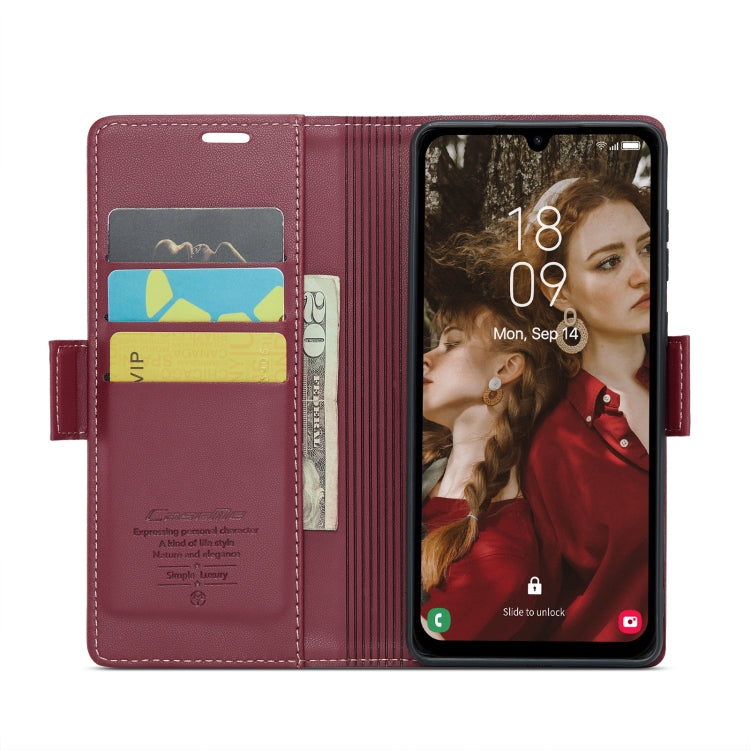 For Samsung Galaxy A15 4G/5G CaseMe 023 Butterfly Buckle Litchi Texture RFID Anti-theft Leather Phone Case(Wine Red) - Galaxy Phone Cases by CaseMe | Online Shopping South Africa | PMC Jewellery | Buy Now Pay Later Mobicred