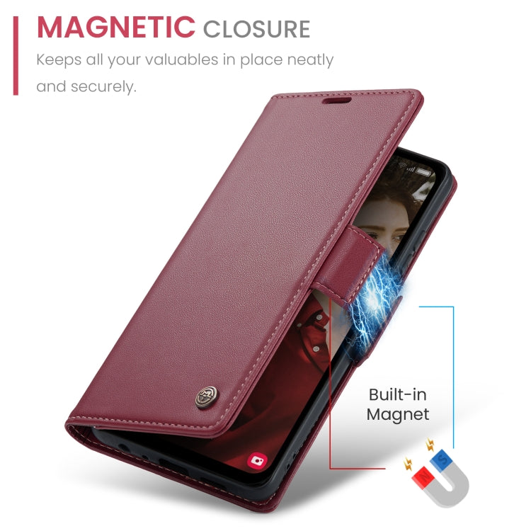 For Samsung Galaxy A15 4G/5G CaseMe 023 Butterfly Buckle Litchi Texture RFID Anti-theft Leather Phone Case(Wine Red) - Galaxy Phone Cases by CaseMe | Online Shopping South Africa | PMC Jewellery | Buy Now Pay Later Mobicred