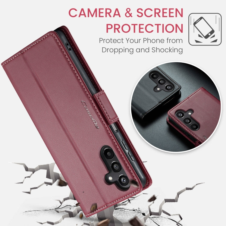 For Samsung Galaxy A15 4G/5G CaseMe 023 Butterfly Buckle Litchi Texture RFID Anti-theft Leather Phone Case(Wine Red) - Galaxy Phone Cases by CaseMe | Online Shopping South Africa | PMC Jewellery | Buy Now Pay Later Mobicred