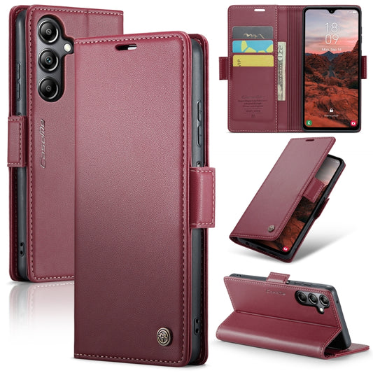 For Samsung Galaxy A05s CaseMe 023 Butterfly Buckle Litchi Texture RFID Anti-theft Leather Phone Case(Wine Red) - Galaxy Phone Cases by CaseMe | Online Shopping South Africa | PMC Jewellery | Buy Now Pay Later Mobicred