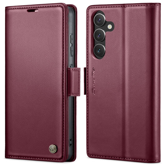 For Samsung Galaxy A55 CaseMe 023 Butterfly Buckle Litchi Texture RFID Anti-theft Leather Phone Case(Wine Red) - Galaxy Phone Cases by CaseMe | Online Shopping South Africa | PMC Jewellery | Buy Now Pay Later Mobicred