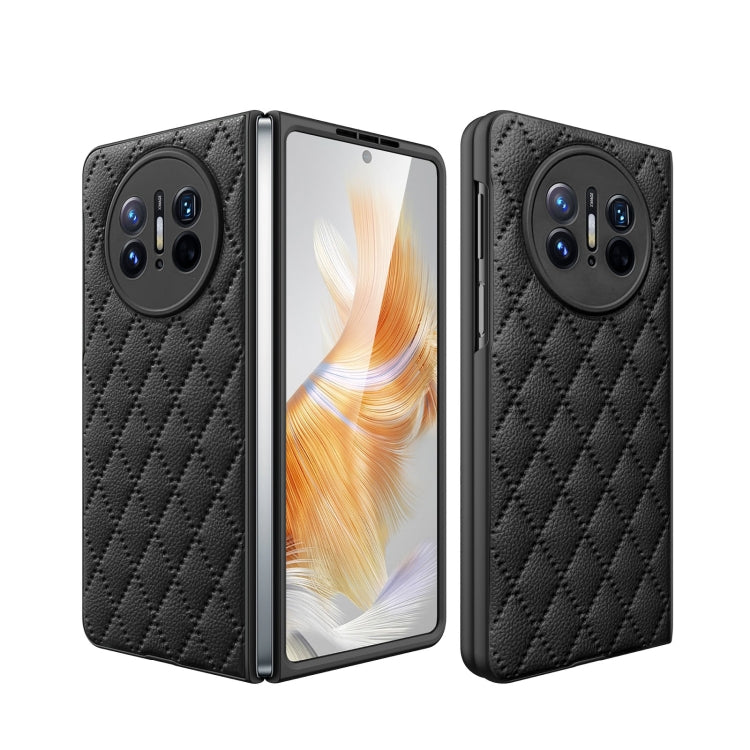 For Huawei Mate X3 Diamond Lattice Integrated Leather Phone Case(Black) - Huawei Cases by PMC TechLife | Online Shopping South Africa | PMC TechLife | Buy Now Pay Later Mobicred