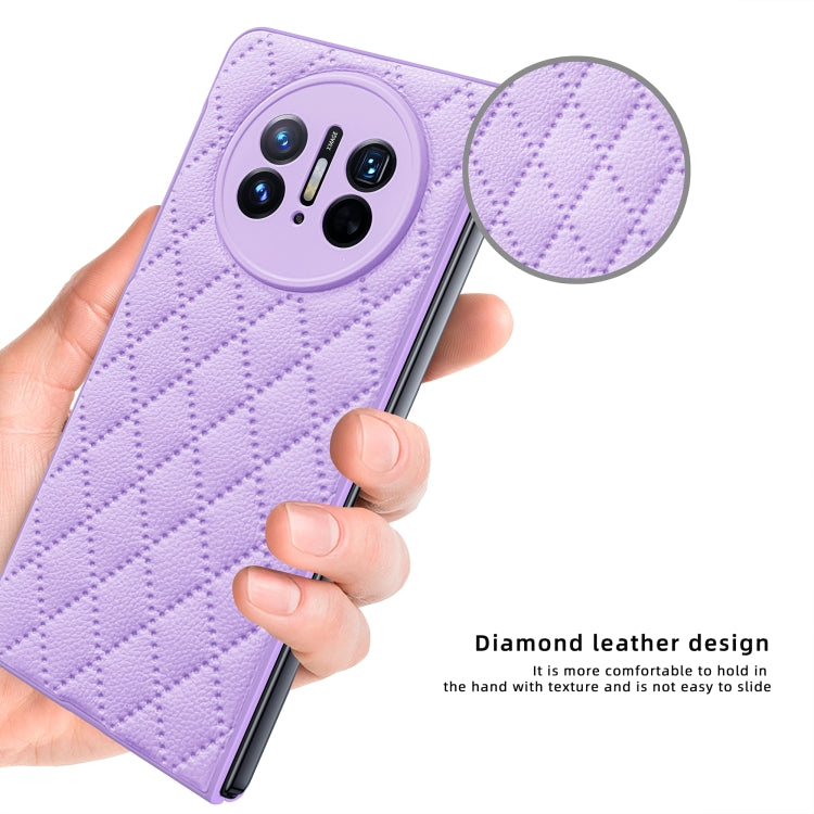 For Huawei Mate X3 Diamond Lattice Integrated Leather Phone Case(Black) - Huawei Cases by PMC TechLife | Online Shopping South Africa | PMC TechLife | Buy Now Pay Later Mobicred