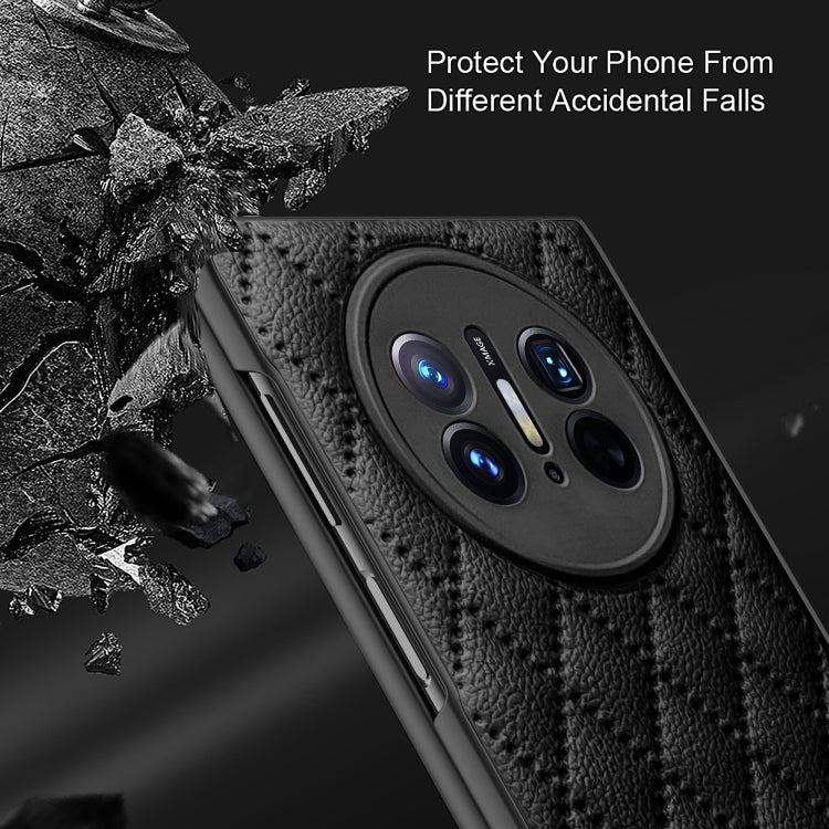 For Huawei Mate X3 Diamond Lattice Integrated Leather Phone Case(Black) - Huawei Cases by PMC TechLife | Online Shopping South Africa | PMC TechLife | Buy Now Pay Later Mobicred