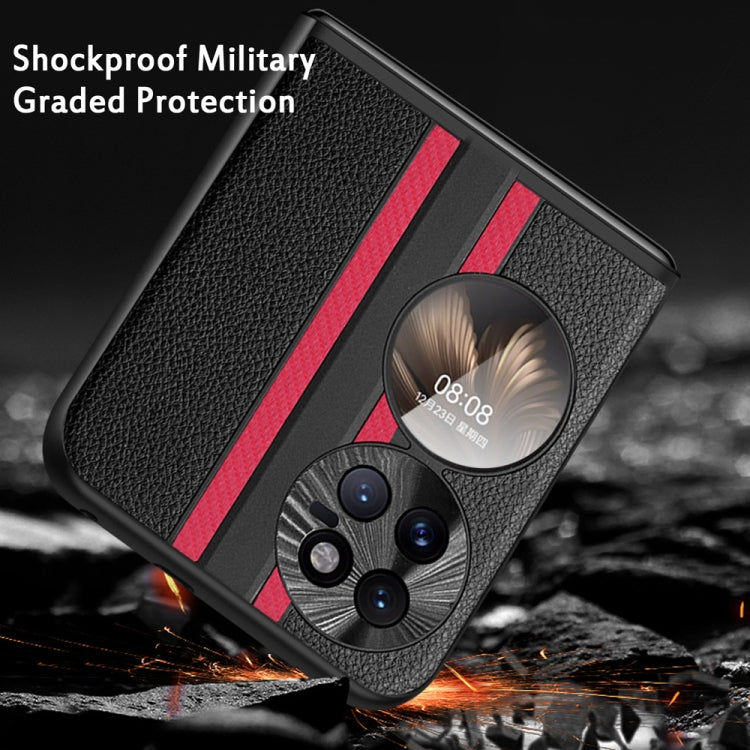 For Huawei P50 Pocket  Litchi Texture PU Shockproof Phone Case(Purple) - Huawei Cases by PMC TechLife | Online Shopping South Africa | PMC TechLife | Buy Now Pay Later Mobicred
