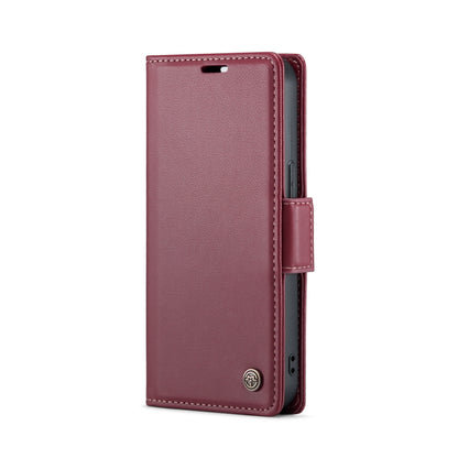 For iPhone 15 Plus CaseMe 023 Butterfly Buckle Litchi Texture RFID Anti-theft Leather Phone Case(Wine Red) - iPhone 15 Plus Cases by CaseMe | Online Shopping South Africa | PMC Jewellery | Buy Now Pay Later Mobicred