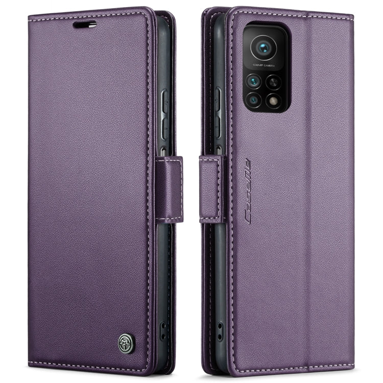 For Xiaomi Mi 10T 5G／10T Pro 5G CaseMe 023 Butterfly Buckle Litchi Texture RFID Anti-theft Leather Phone Case(Pearly Purple) - Xiaomi Cases by CaseMe | Online Shopping South Africa | PMC Jewellery | Buy Now Pay Later Mobicred