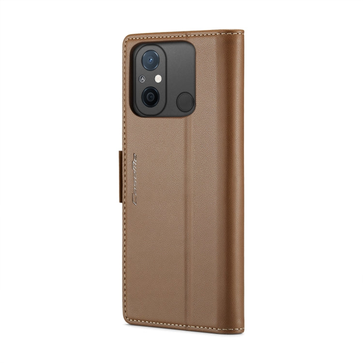 For Xiaomi Redmi 11A/12C CaseMe 023 Butterfly Buckle Litchi Texture RFID Anti-theft Leather Phone Case(Brown) - Xiaomi Cases by CaseMe | Online Shopping South Africa | PMC Jewellery | Buy Now Pay Later Mobicred