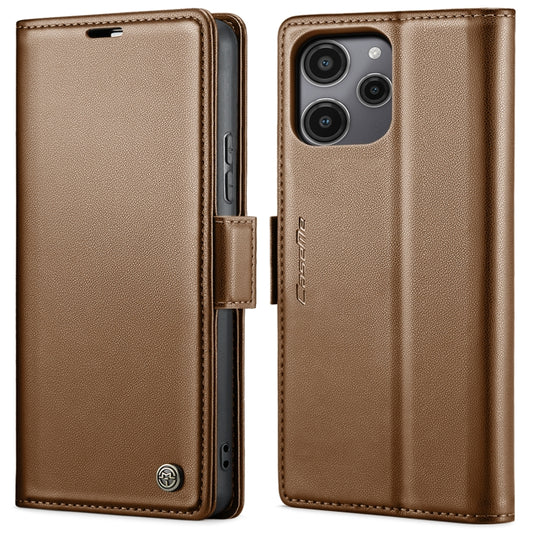 For Xiaomi Redmi 13C 4G / 13C 5G CaseMe 023 Butterfly Buckle Litchi Texture RFID Anti-theft Leather Phone Case(Brown) - Xiaomi Cases by CaseMe | Online Shopping South Africa | PMC Jewellery | Buy Now Pay Later Mobicred