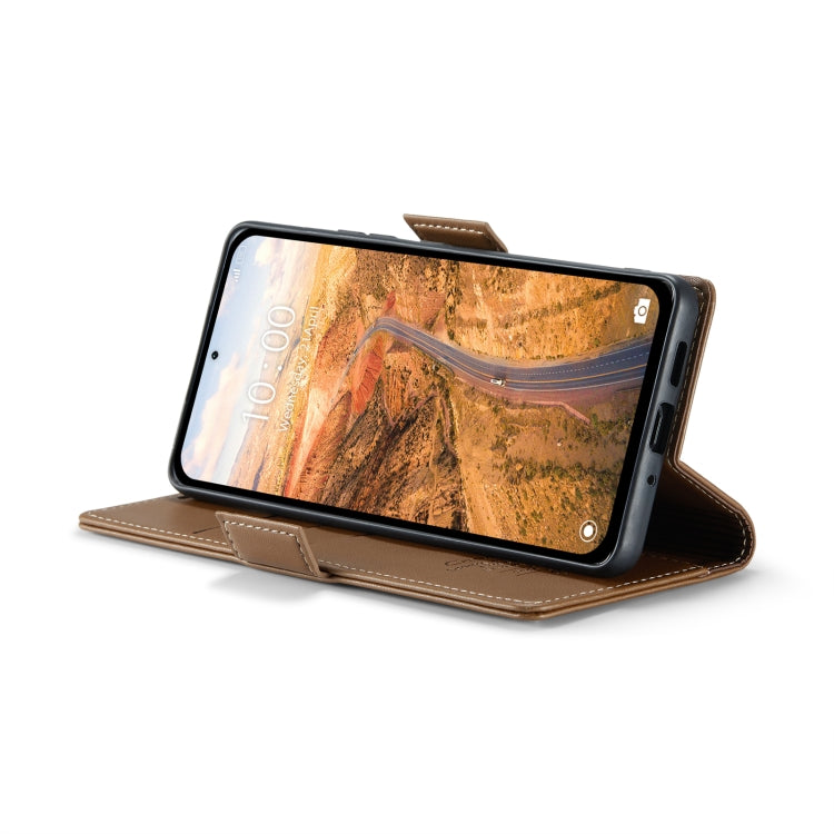 For Xiaomi Redmi Note 13 5G CaseMe 023 Butterfly Buckle Litchi Texture RFID Anti-theft Leather Phone Case(Brown) - Xiaomi Cases by CaseMe | Online Shopping South Africa | PMC Jewellery | Buy Now Pay Later Mobicred