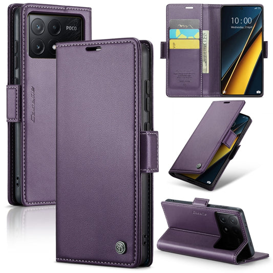 For Xiaomi Poco X6 Pro 5G/Redmi K70E 5G CaseMe 023 Butterfly Buckle Litchi Texture RFID Anti-theft Leather Phone Case(Pearly Purple) - K70E Cases by CaseMe | Online Shopping South Africa | PMC Jewellery | Buy Now Pay Later Mobicred