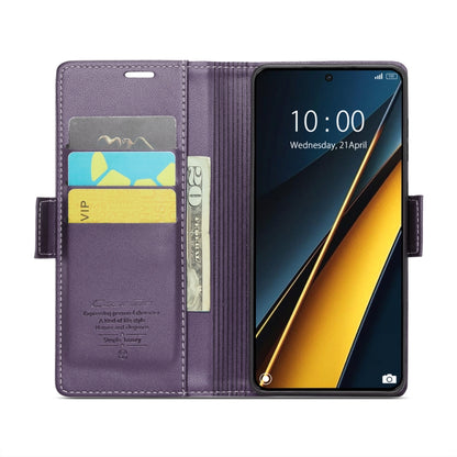 For Xiaomi Poco X6 Pro 5G/Redmi K70E 5G CaseMe 023 Butterfly Buckle Litchi Texture RFID Anti-theft Leather Phone Case(Pearly Purple) - K70E Cases by CaseMe | Online Shopping South Africa | PMC Jewellery | Buy Now Pay Later Mobicred