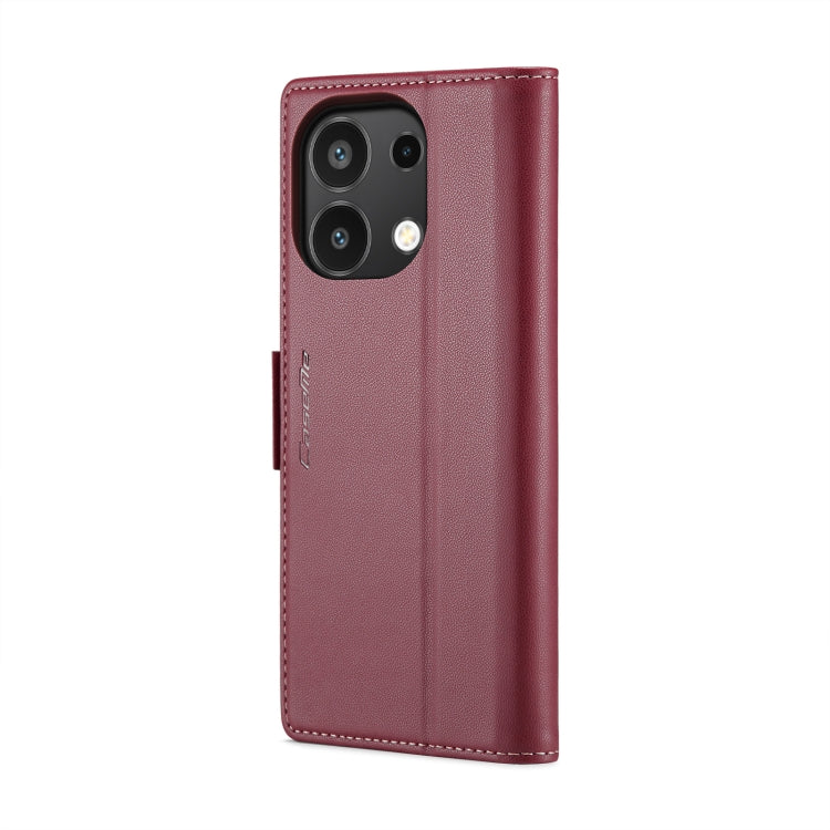 For Xiaomi Redmi Note 13 4G CaseMe 023 Butterfly Buckle Litchi Texture RFID Anti-theft Leather Phone Case(Wine Red) - Xiaomi Cases by CaseMe | Online Shopping South Africa | PMC Jewellery | Buy Now Pay Later Mobicred