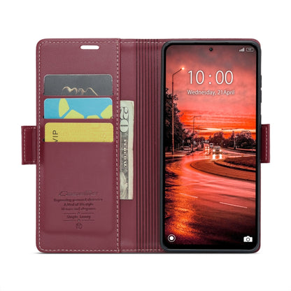 For Xiaomi Redmi Note 13 4G CaseMe 023 Butterfly Buckle Litchi Texture RFID Anti-theft Leather Phone Case(Wine Red) - Xiaomi Cases by CaseMe | Online Shopping South Africa | PMC Jewellery | Buy Now Pay Later Mobicred