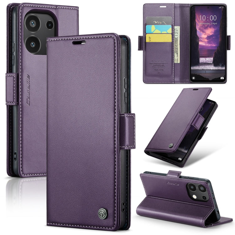 For Xiaomi Redmi Note 13 4G CaseMe 023 Butterfly Buckle Litchi Texture RFID Anti-theft Leather Phone Case(Pearly Purple) - Xiaomi Cases by CaseMe | Online Shopping South Africa | PMC Jewellery | Buy Now Pay Later Mobicred