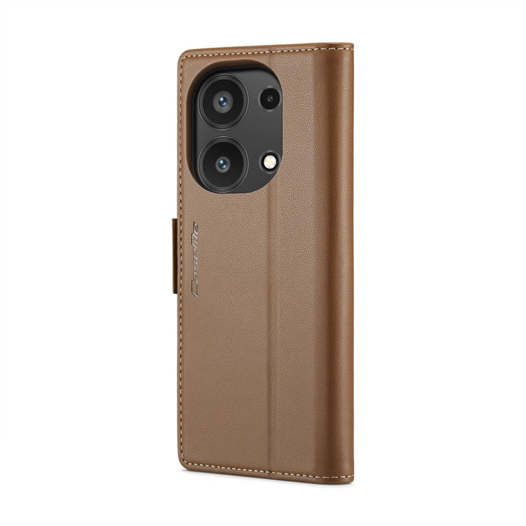 For Xiaomi Redmi Note 13 Pro 4G CaseMe 023 Butterfly Buckle Litchi Texture RFID Anti-theft Leather Phone Case(Brown) - Xiaomi Cases by CaseMe | Online Shopping South Africa | PMC Jewellery | Buy Now Pay Later Mobicred