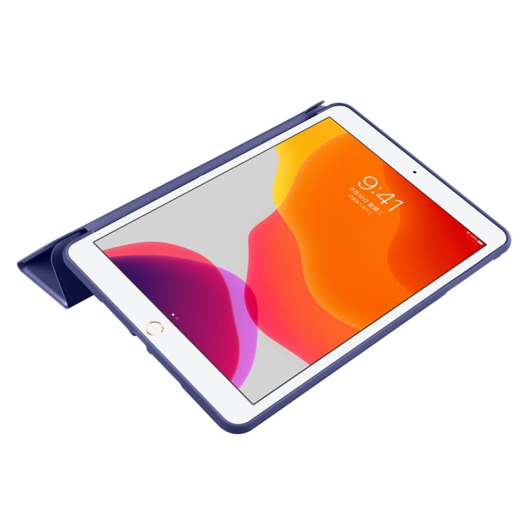 For iPad 9.7 2018 / 2017 / Air 2 / Air 3-folding TPU Horizontal Flip Leather Tablet Case with Holder(Dark Blue) - iPad 9.7 (2018) & (2017) Cases by PMC TechLife | Online Shopping South Africa | PMC TechLife