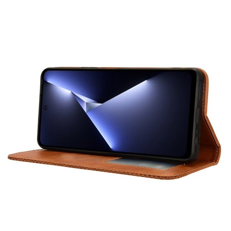 For Tecno Pova 5 Pro LH8n Magnetic Buckle Retro Texture Leather Phone Case(Brown) - Tecno Cases by PMC TechLife | Online Shopping South Africa | PMC TechLife | Buy Now Pay Later Mobicred