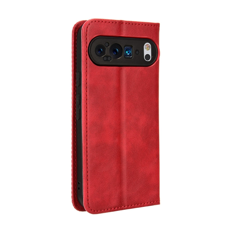 For Google Pixel 9 Pro Magnetic Buckle Retro Texture Leather Phone Case(Red) - Google Cases by PMC Jewellery | Online Shopping South Africa | PMC Jewellery | Buy Now Pay Later Mobicred