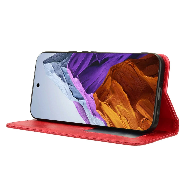 For Google Pixel 9 Magnetic Buckle Retro Texture Leather Phone Case(Red) - Google Cases by PMC TechLife | Online Shopping South Africa | PMC TechLife | Buy Now Pay Later Mobicred