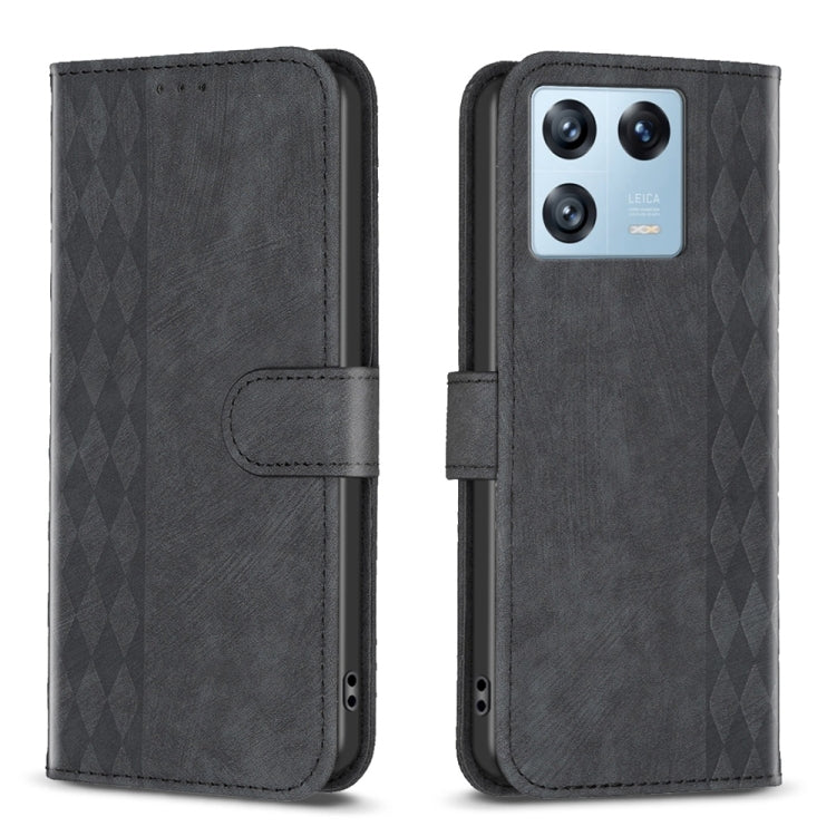 For Xiaomi 13 Pro Plaid Embossed Leather Phone Case(Black) - Xiaomi Cases by PMC TechLife | Online Shopping South Africa | PMC TechLife | Buy Now Pay Later Mobicred
