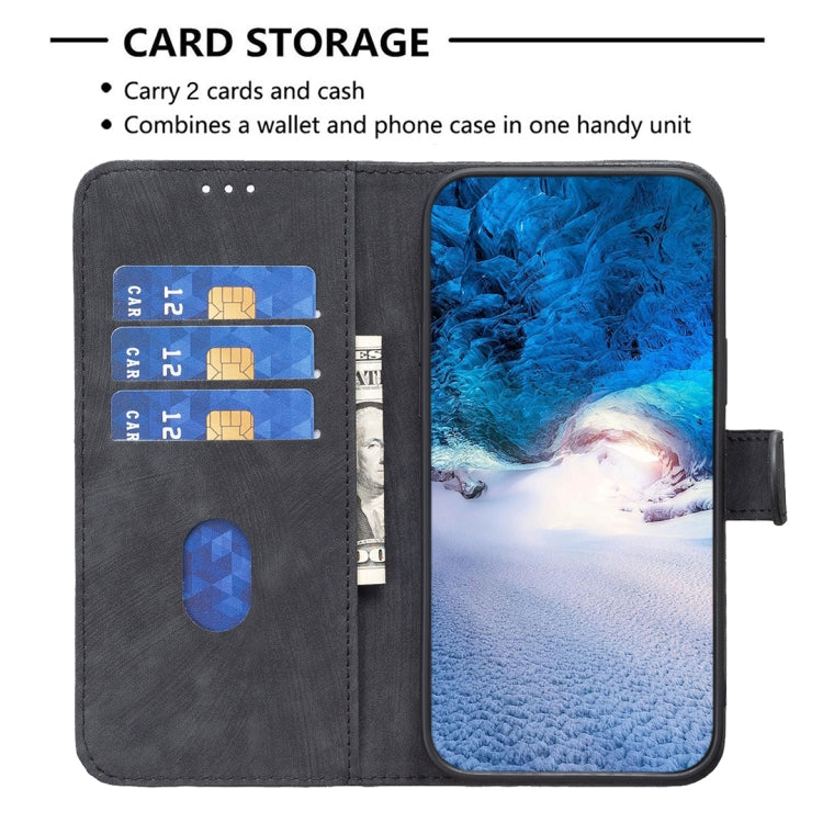For Xiaomi Redmi 13C Plaid Embossed Leather Phone Case(Black) - 13C Cases by PMC TechLife | Online Shopping South Africa | PMC TechLife | Buy Now Pay Later Mobicred