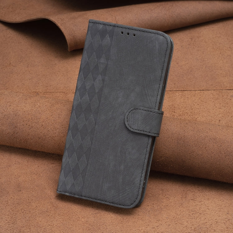For Xiaomi Redmi 13C Plaid Embossed Leather Phone Case(Black) - 13C Cases by PMC TechLife | Online Shopping South Africa | PMC TechLife | Buy Now Pay Later Mobicred