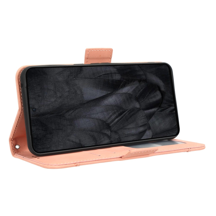 For Google Pixel 8 Pro Skin Feel Calf Texture Card Slots Leather Phone Case(Pink) - Google Cases by PMC TechLife | Online Shopping South Africa | PMC TechLife | Buy Now Pay Later Mobicred