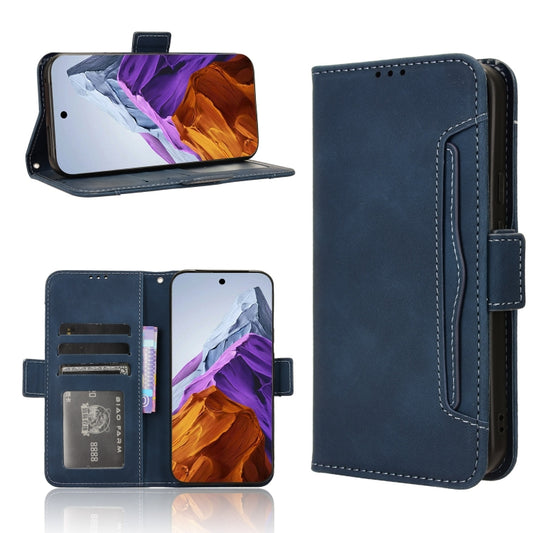 For Google Pixel 9 Pro Skin Feel Calf Texture Card Slots Leather Phone Case(Blue) - Google Cases by PMC Jewellery | Online Shopping South Africa | PMC Jewellery | Buy Now Pay Later Mobicred