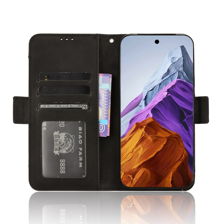 For Google Pixel 9 Skin Feel Calf Texture Card Slots Leather Phone Case(Black) - Google Cases by PMC TechLife | Online Shopping South Africa | PMC TechLife | Buy Now Pay Later Mobicred