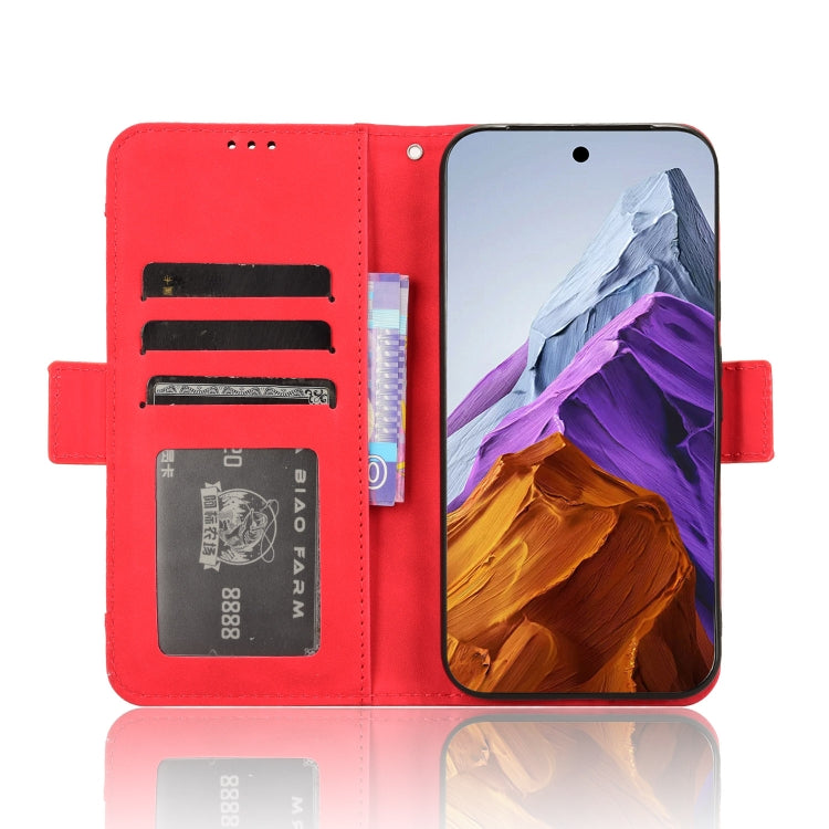For Google Pixel 9 Skin Feel Calf Texture Card Slots Leather Phone Case(Red) - Google Cases by PMC TechLife | Online Shopping South Africa | PMC TechLife | Buy Now Pay Later Mobicred