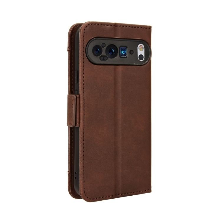 For Google Pixel 9 Skin Feel Calf Texture Card Slots Leather Phone Case(Brown) - Google Cases by PMC TechLife | Online Shopping South Africa | PMC TechLife | Buy Now Pay Later Mobicred