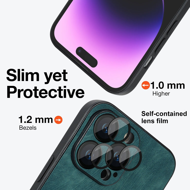 For iPhone 14 Pro Max Skin Feel Leather MagSafe Magnetic Phone Case(Green) - iPhone 14 Pro Max Cases by PMC TechLife | Online Shopping South Africa | PMC TechLife