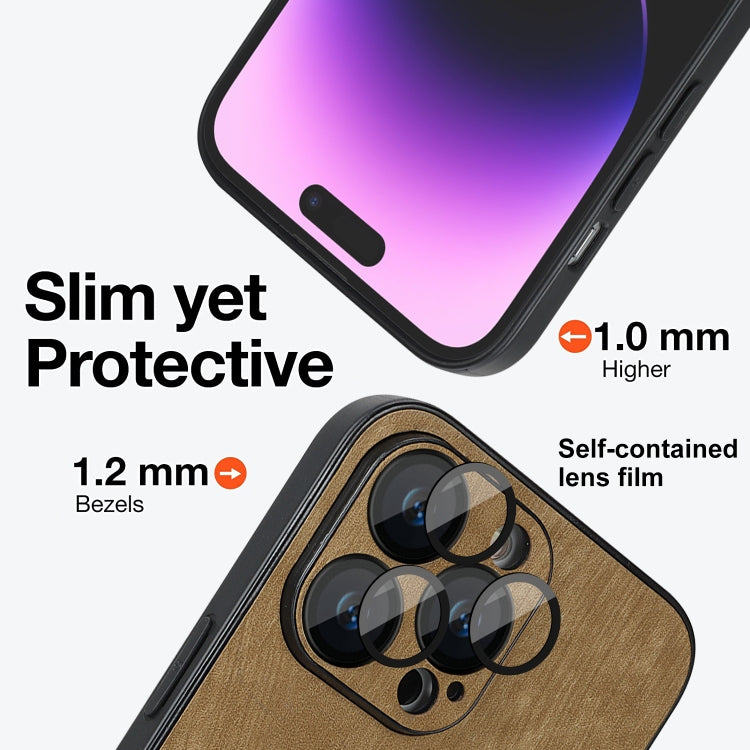 For iPhone 14 Pro Max Skin Feel Leather MagSafe Magnetic Phone Case(Brown) - iPhone 14 Pro Max Cases by PMC TechLife | Online Shopping South Africa | PMC TechLife